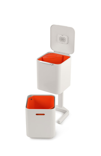 Poubelle Totem Compact 40 litres &agrave; tri s&eacute;l&eacute;ctif- Pierre